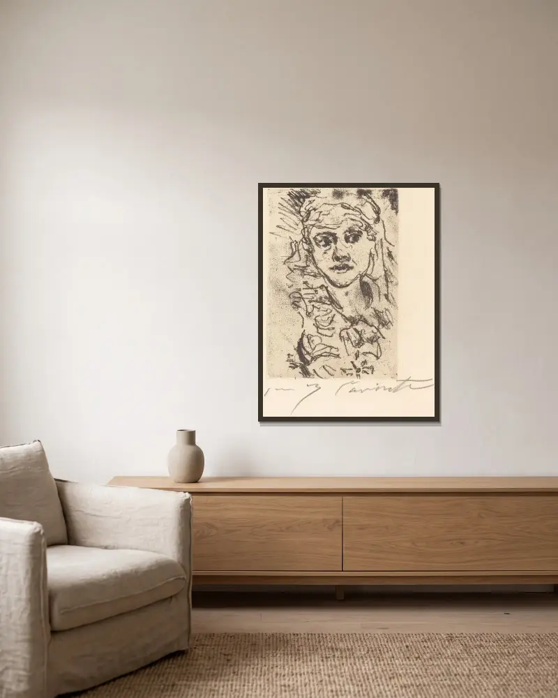 Henny Porten von Lovis Corinth gerahmt an einer Wand