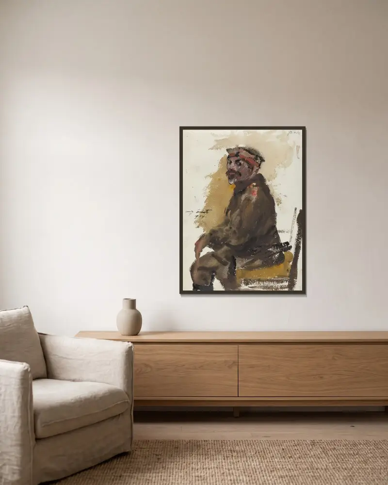 Hermann Struck In Uniform von Lovis Corinth gerahmt an einer Wand
