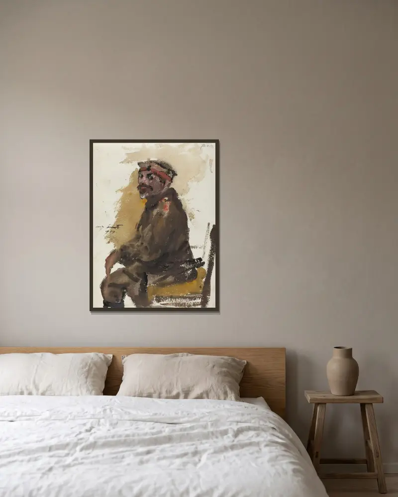 Hermann Struck In Uniform von Lovis Corinth gerahmt an einer Wand