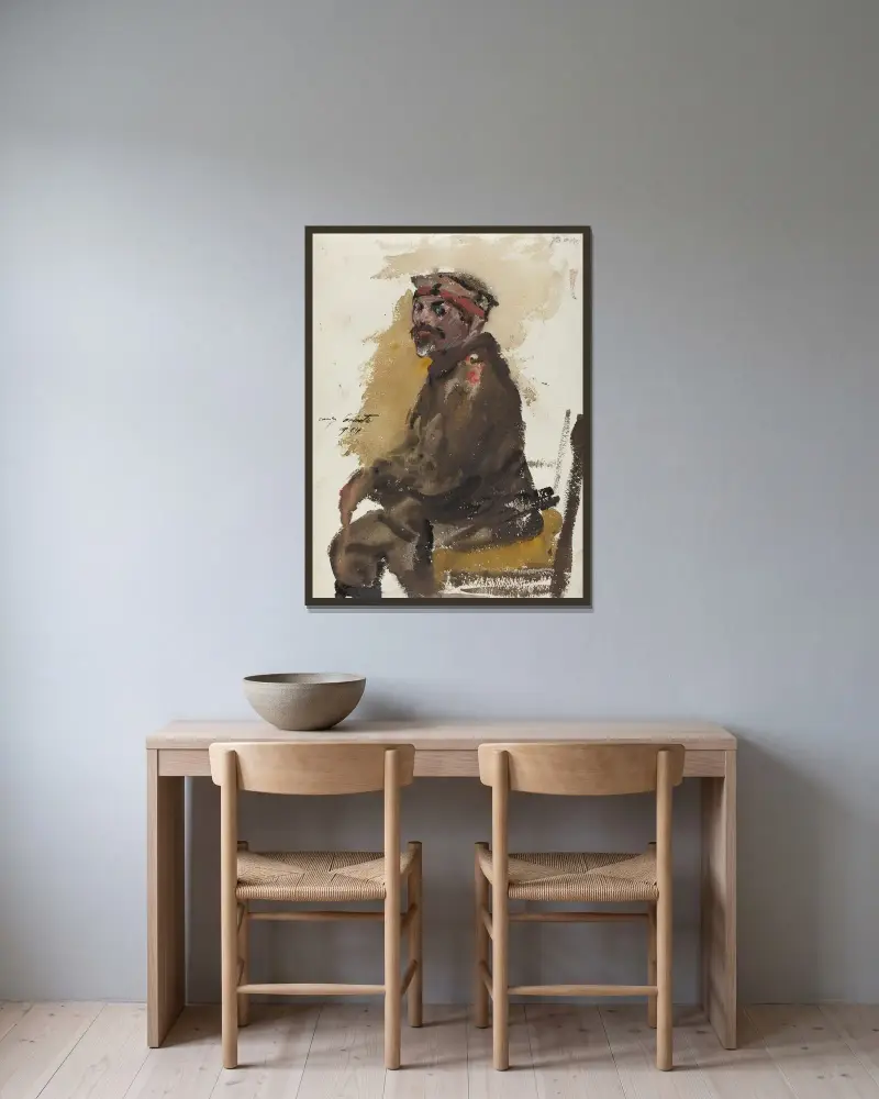 Hermann Struck In Uniform von Lovis Corinth gerahmt an einer Wand
