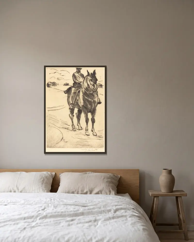 Horseman – II (Reiter II) von Lovis Corinth gerahmt an einer Wand