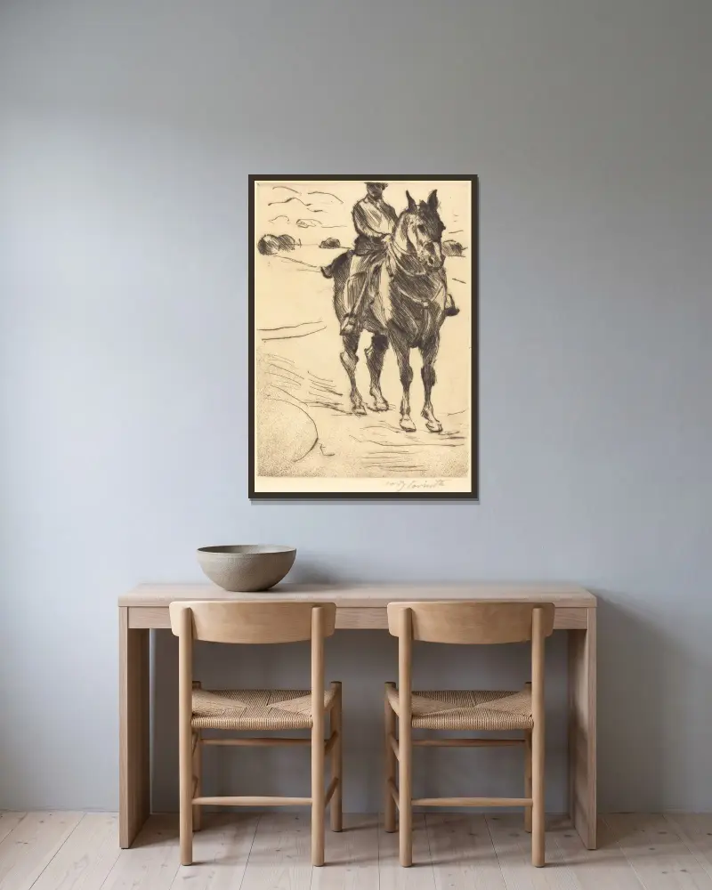 Horseman – II (Reiter II) von Lovis Corinth gerahmt an einer Wand