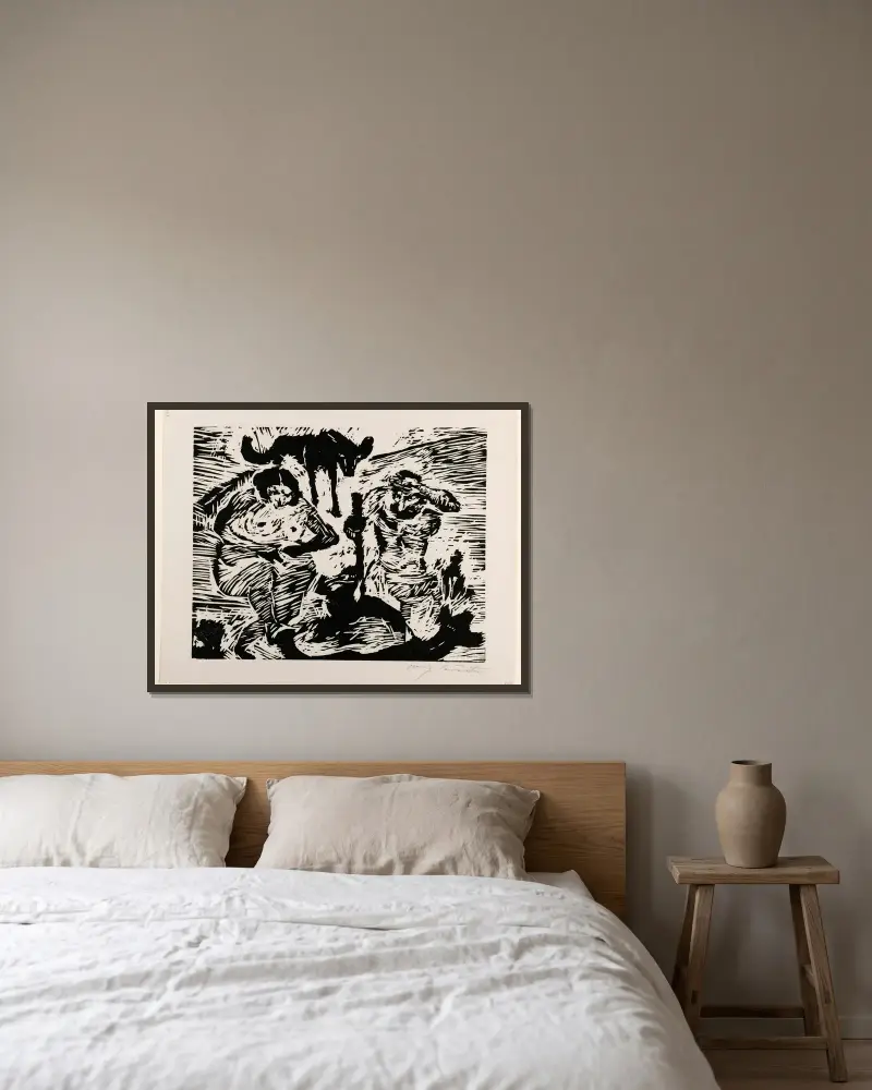 Im Schweiße Deines Angesichts von Lovis Corinth gerahmt an einer Wand