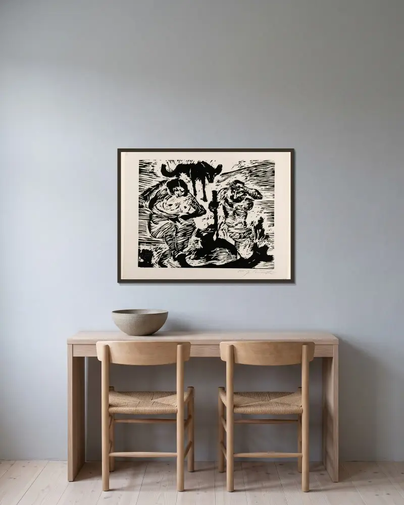 Im Schweiße Deines Angesichts von Lovis Corinth gerahmt an einer Wand