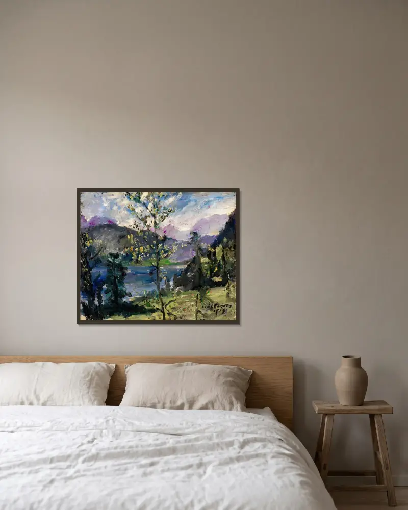 Landschaft am Walchensee von Lovis Corinth gerahmt an einer Wand