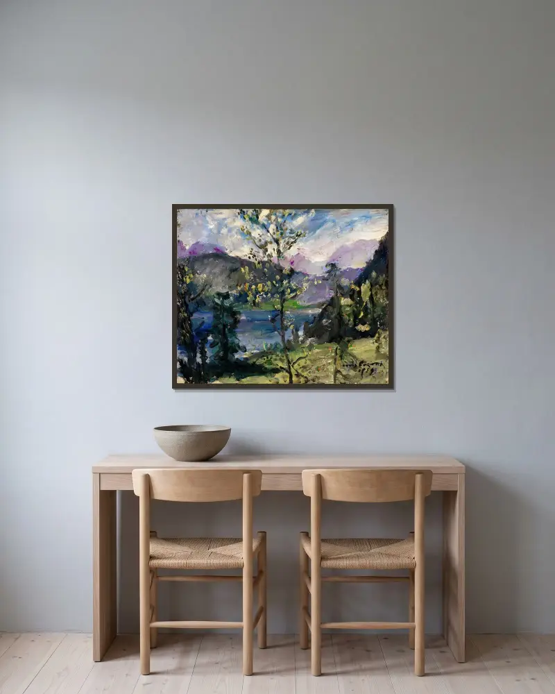 Landschaft am Walchensee von Lovis Corinth gerahmt an einer Wand
