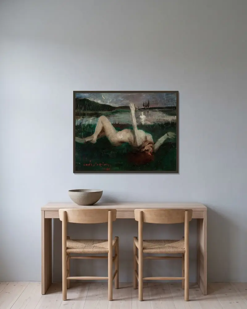 Leda von Lovis Corinth gerahmt an einer Wand