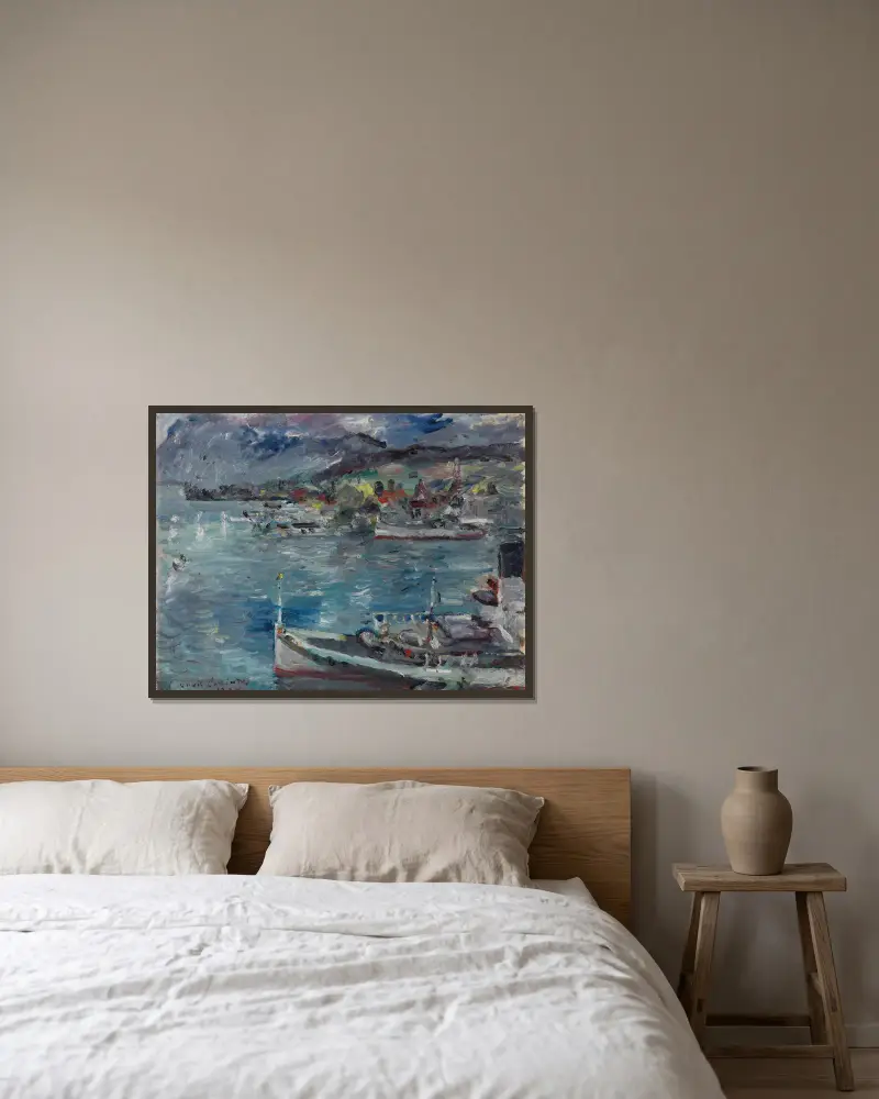 Luzerner See am Vormittag von Lovis Corinth gerahmt an einer Wand