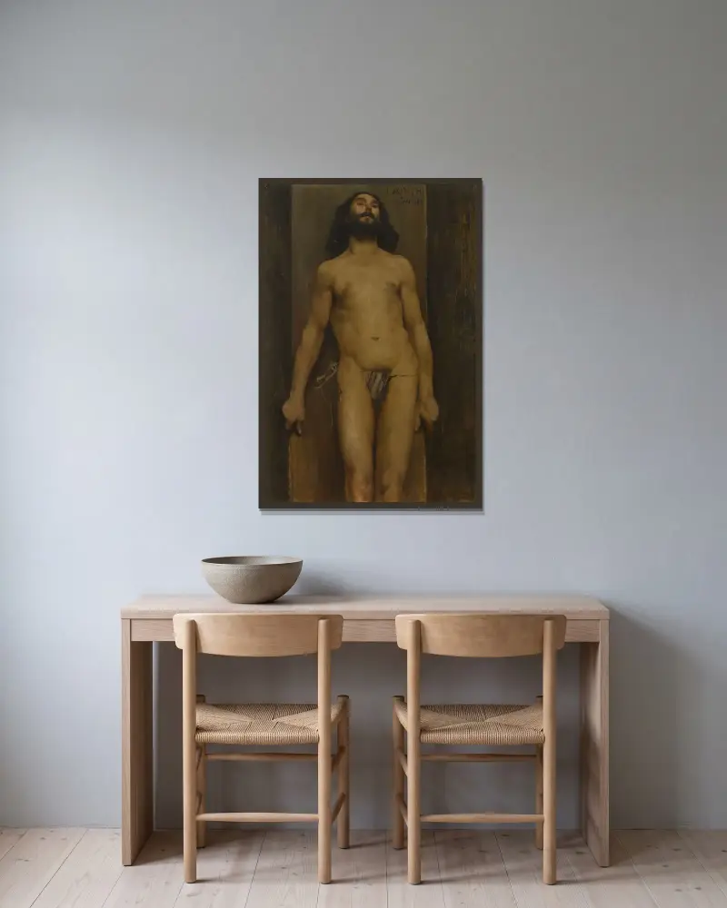 Männlicher Akt von Lovis Corinth gerahmt an einer Wand