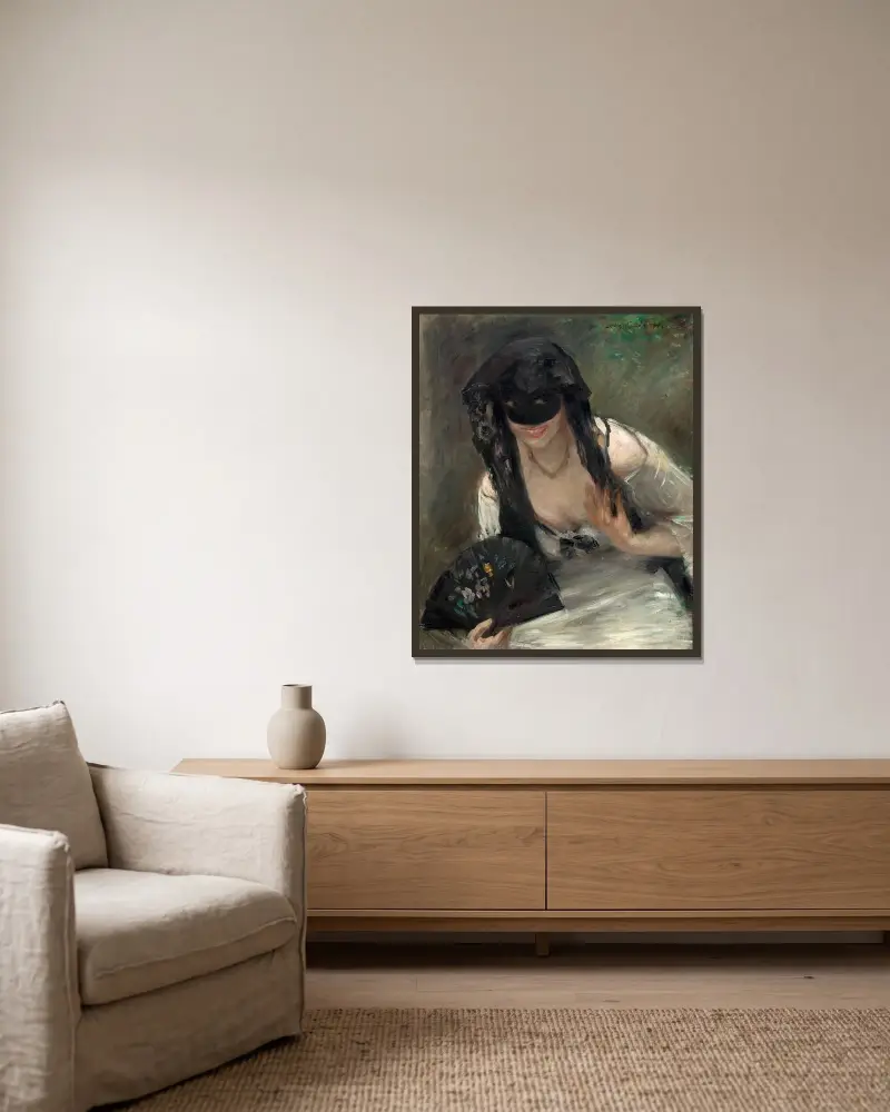Kvinna i vit klänning av Lovis Corinth inramad på en vägg