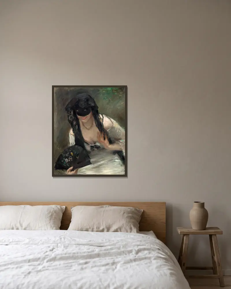 Kvinna i vit klänning av Lovis Corinth inramad på en vägg