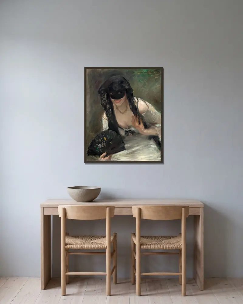 Kvinna i vit klänning av Lovis Corinth inramad på en vägg