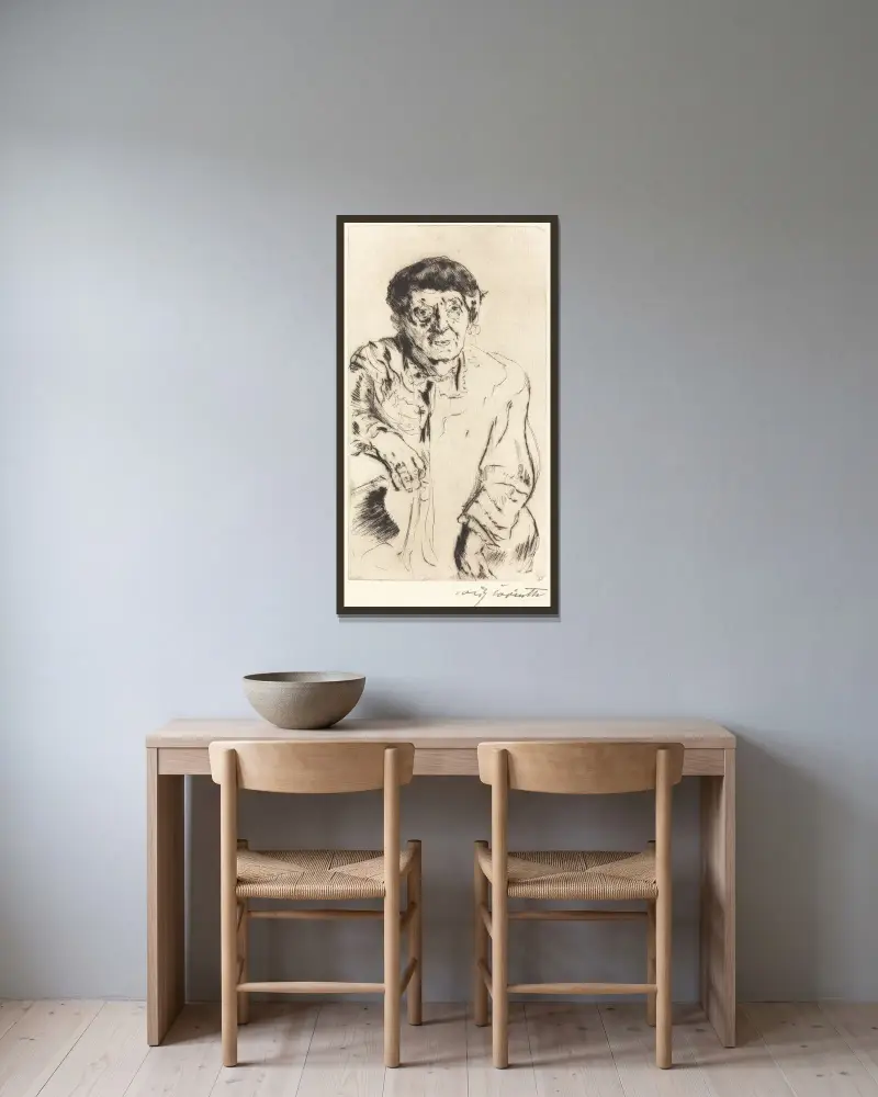 Svärmodern av Lovis Corinth inramad på en vägg