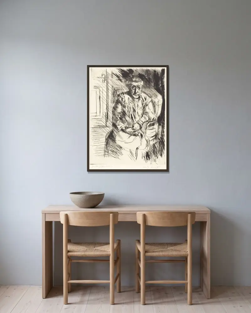 Svärmor (Bland korintierna) av Lovis Corinth inramad på en vägg
