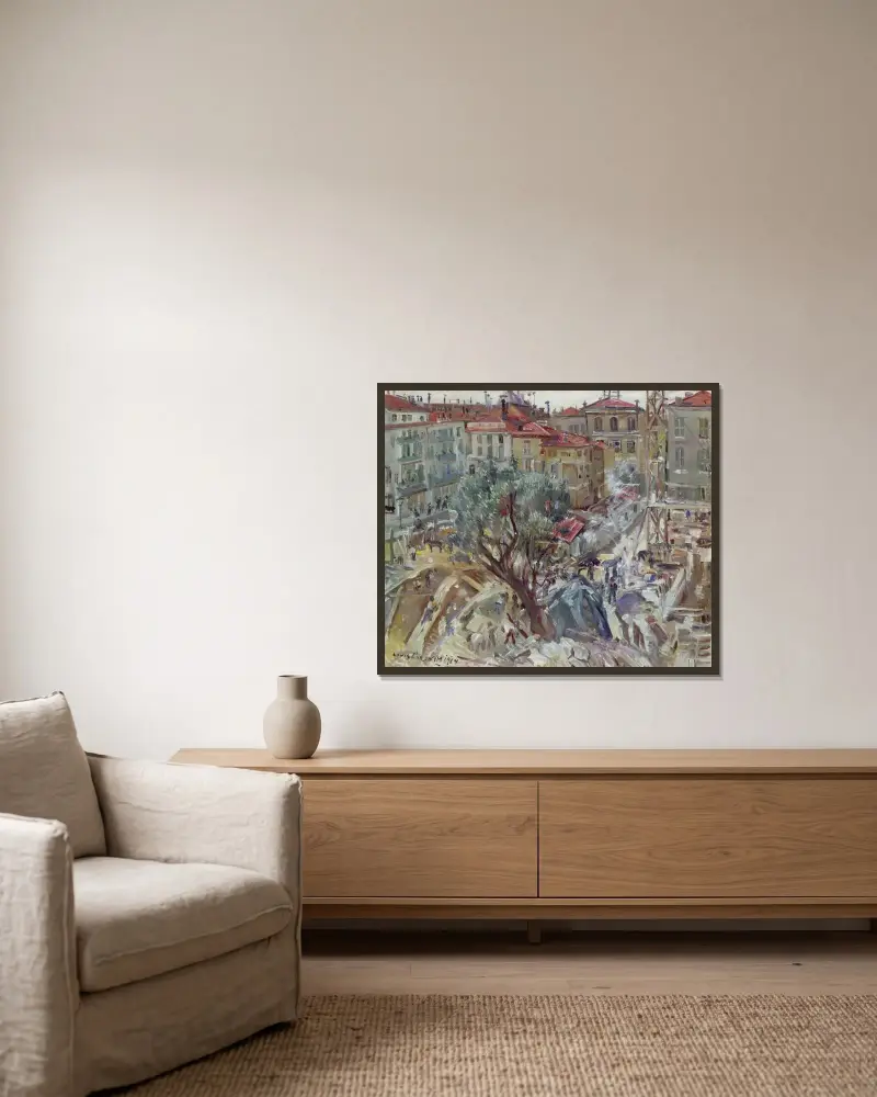 Ny byggnad i Monte Carlo av Lovis Corinth inramad på en vägg