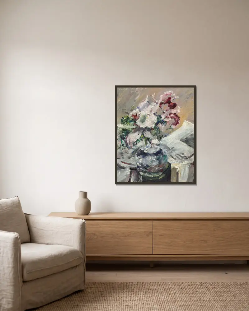 Orchideen von Lovis Corinth gerahmt an einer Wand