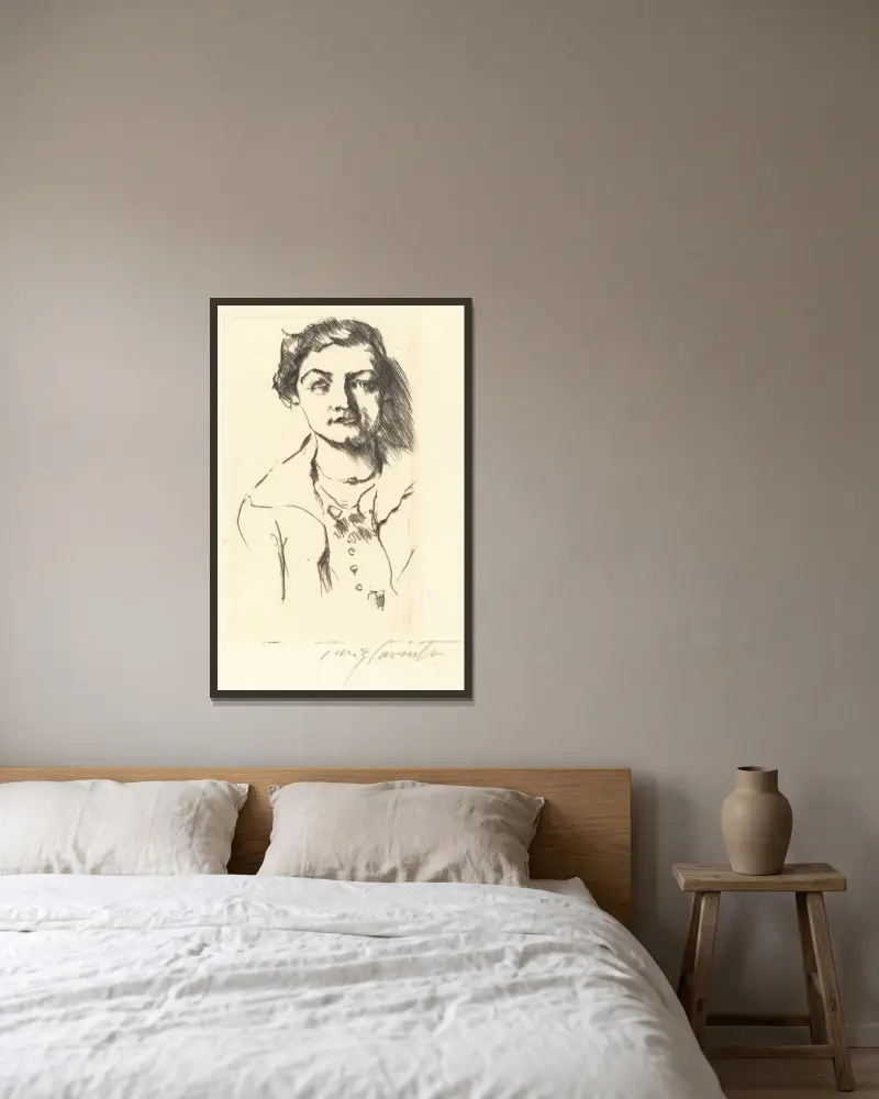 Porträtt av en ung dam (Anneliese Halbe) av Lovis Corinth inramad på en vägg