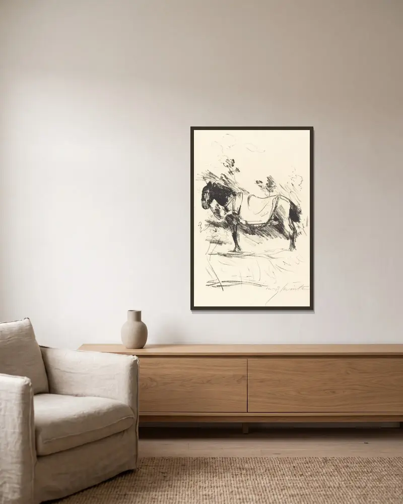Riding-Horse (Reitpferd) av Lovis Corinth inramad på en vägg