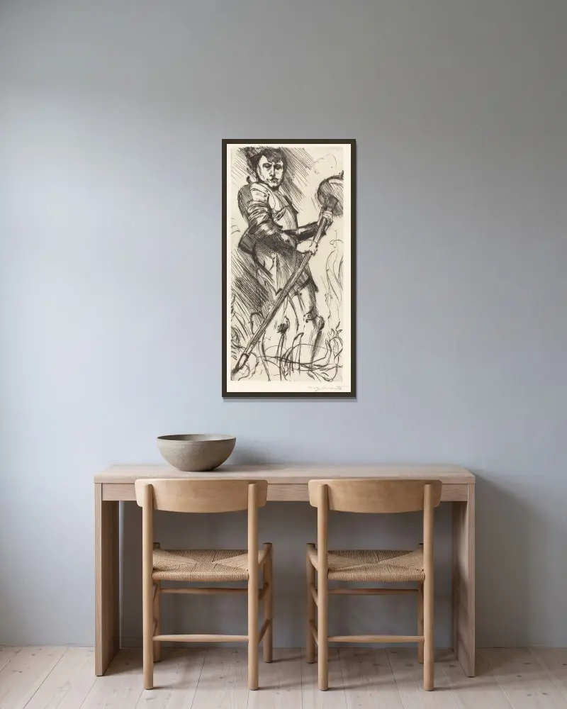 Saint George (St. Georg) von Lovis Corinth gerahmt an einer Wand