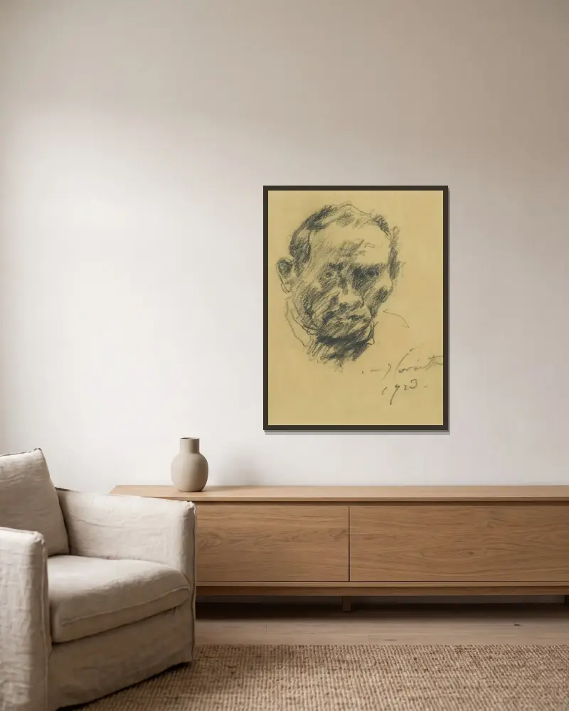 Selbstbildnis (Self-Portrait) von Lovis Corinth gerahmt an einer Wand