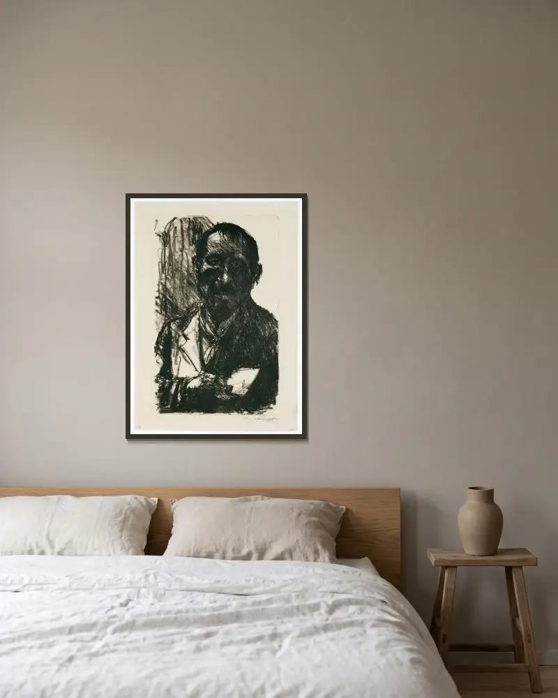 Autoportrét – č. 1, Lovis Corinth v rámu na stěně