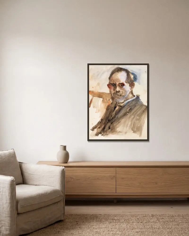 Vlastní portrét, Lovis Corinth v rámu na stěně