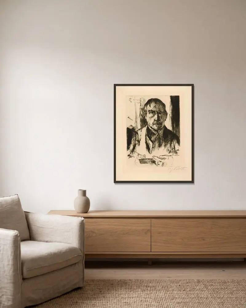 Autoportrét, 1920 – č. 4, Lovis Corinth v rámu na stěně