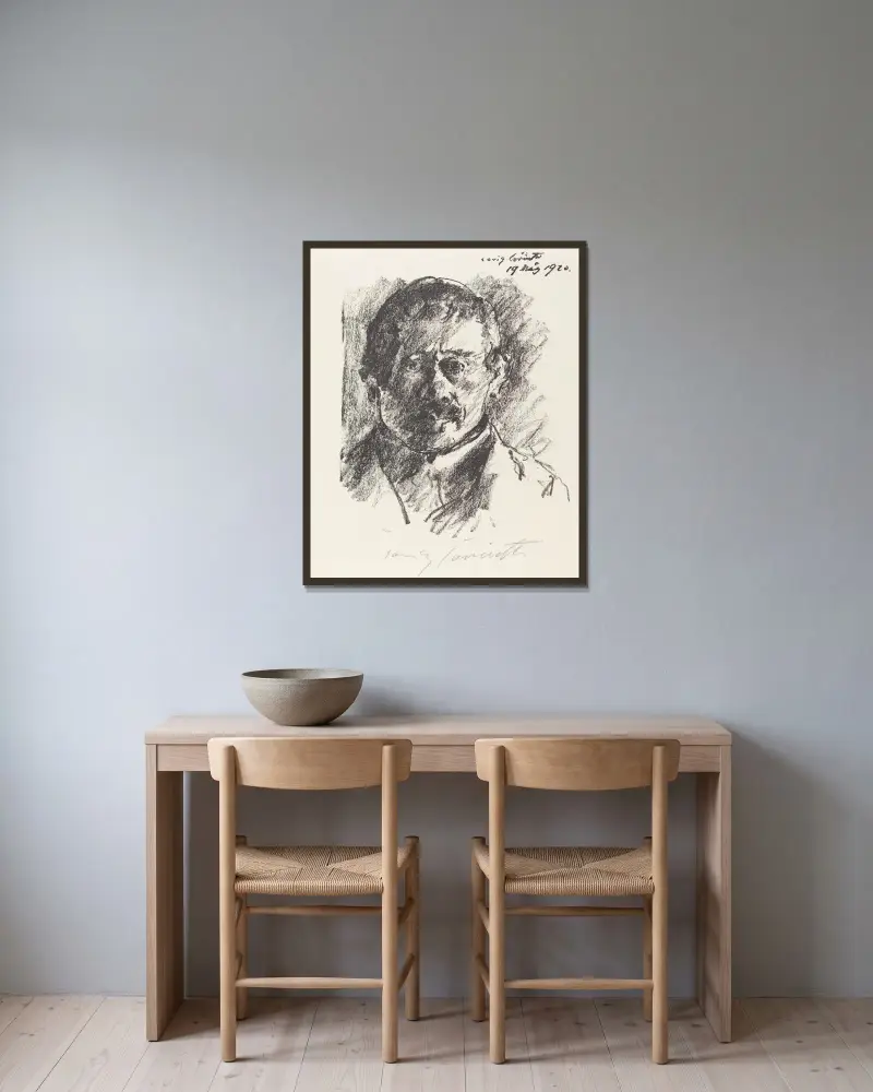 Self-Portrait (Selbstbildnis) von Lovis Corinth gerahmt an einer Wand