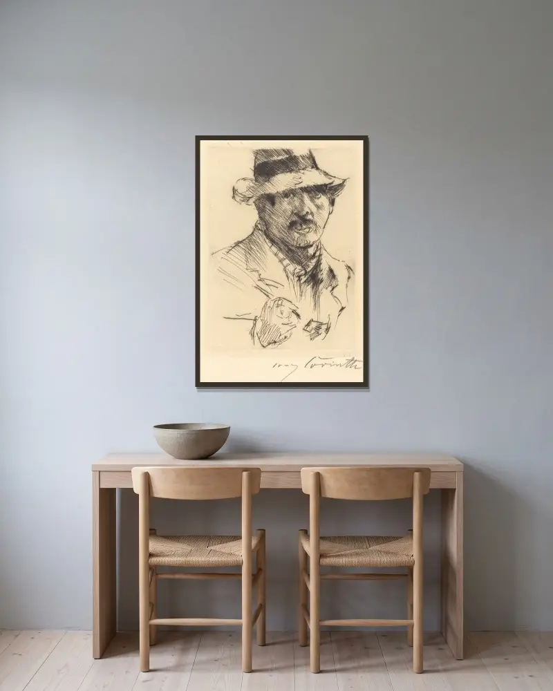 Self-Portrait (Selbstbildnis) III von Lovis Corinth gerahmt an einer Wand