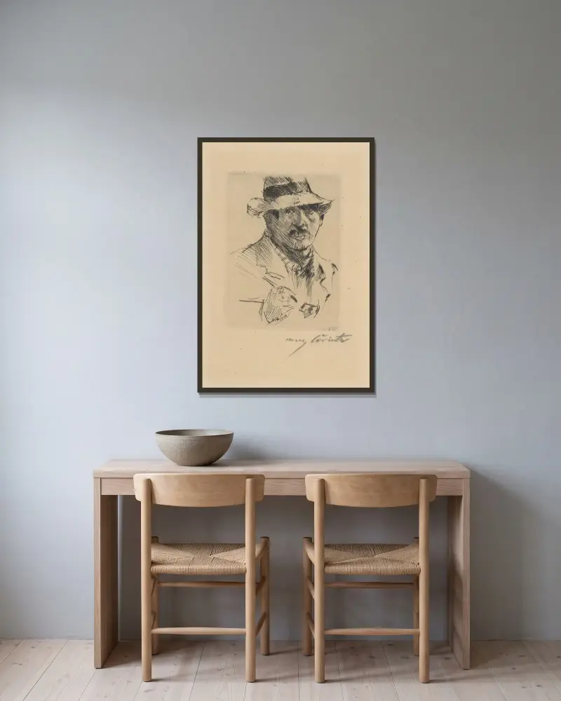 Self-portrait von Lovis Corinth gerahmt an einer Wand
