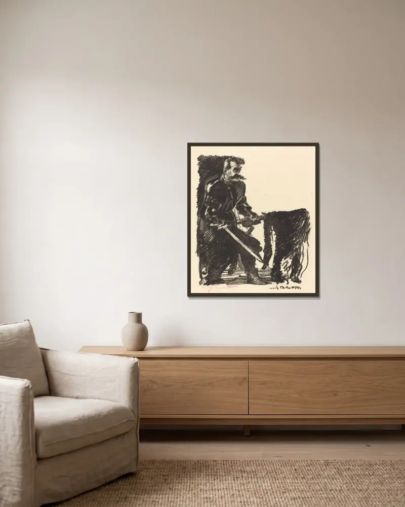 Standard Bearer (Bannerträger) von Lovis Corinth gerahmt an einer Wand
