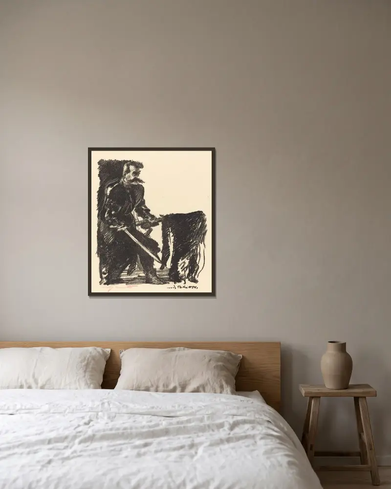 Standard Bearer (Bannerträger) von Lovis Corinth gerahmt an einer Wand