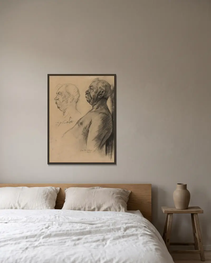 Studier av en gammal man av Lovis Corinth inramad på en vägg