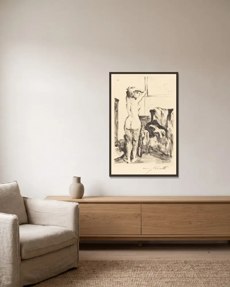 Study of a Model (Modellstudie) von Lovis Corinth gerahmt an einer Wand