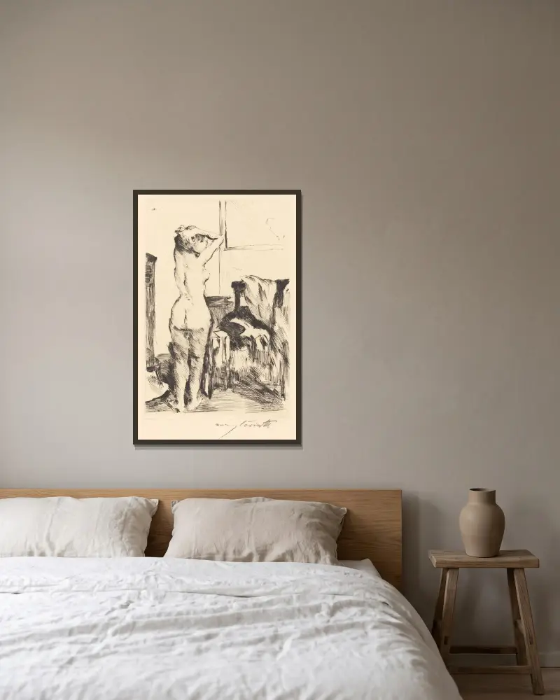 Study of a Model (Modellstudie) von Lovis Corinth gerahmt an einer Wand