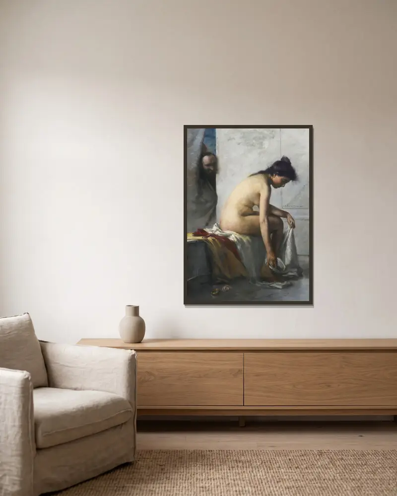 Susanna Im Bade von Lovis Corinth gerahmt an einer Wand