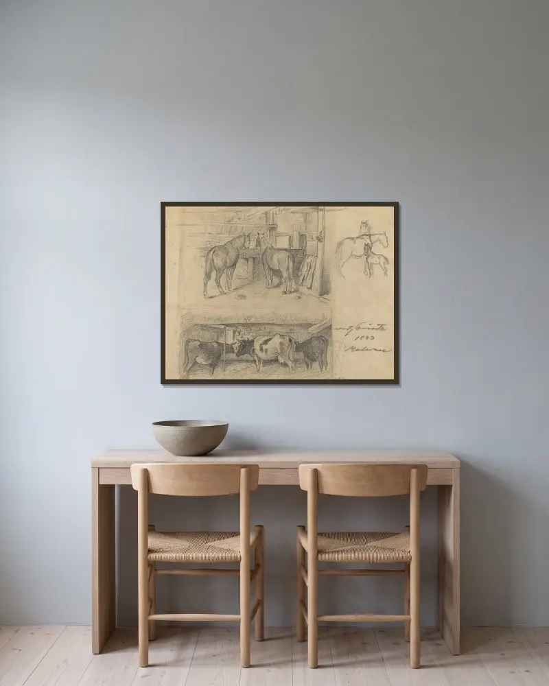 Ladan av Lovis Corinth inramad på en vägg