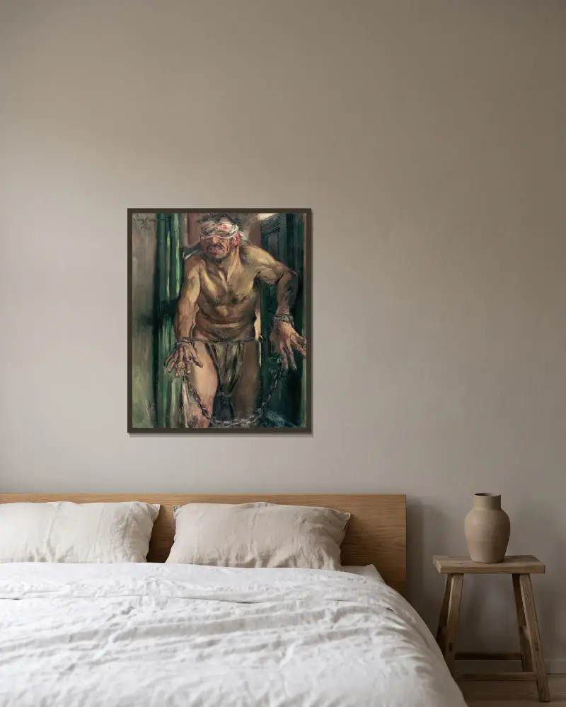 The Blinded Samson von Lovis Corinth gerahmt an einer Wand