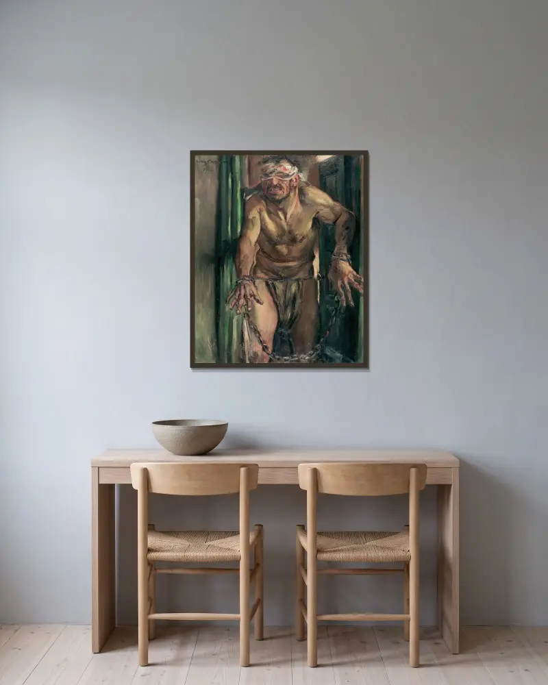 The Blinded Samson von Lovis Corinth gerahmt an einer Wand