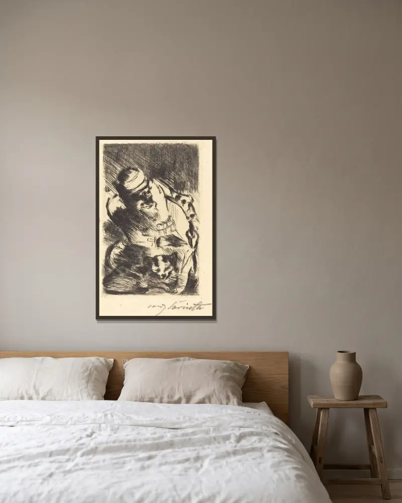 Profetens katt av Lovis Corinth inramad på en vägg
