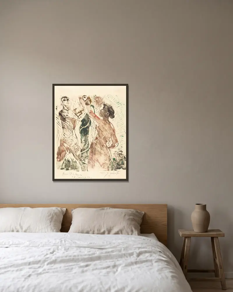 Syndafallet av Lovis Corinth inramad på en vägg
