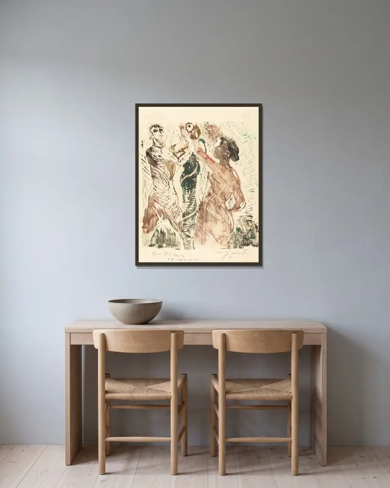 Syndafallet av Lovis Corinth inramad på en vägg