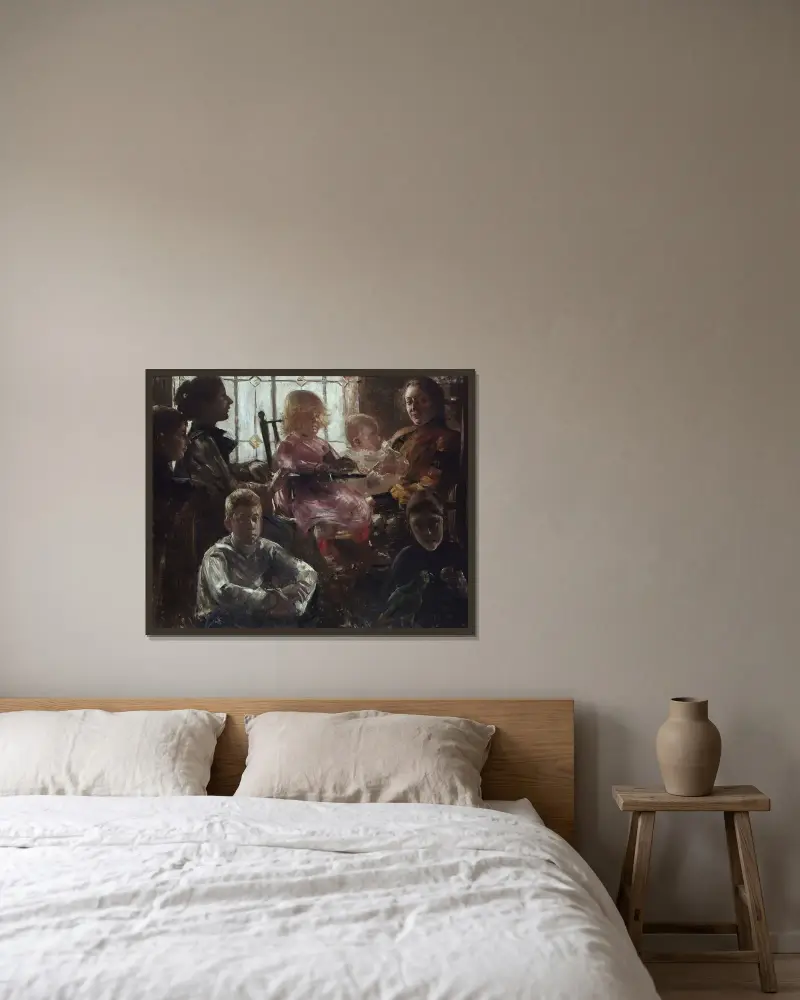 Målaren Fritz Rumpfs familj av Lovis Corinth inramad på en vägg