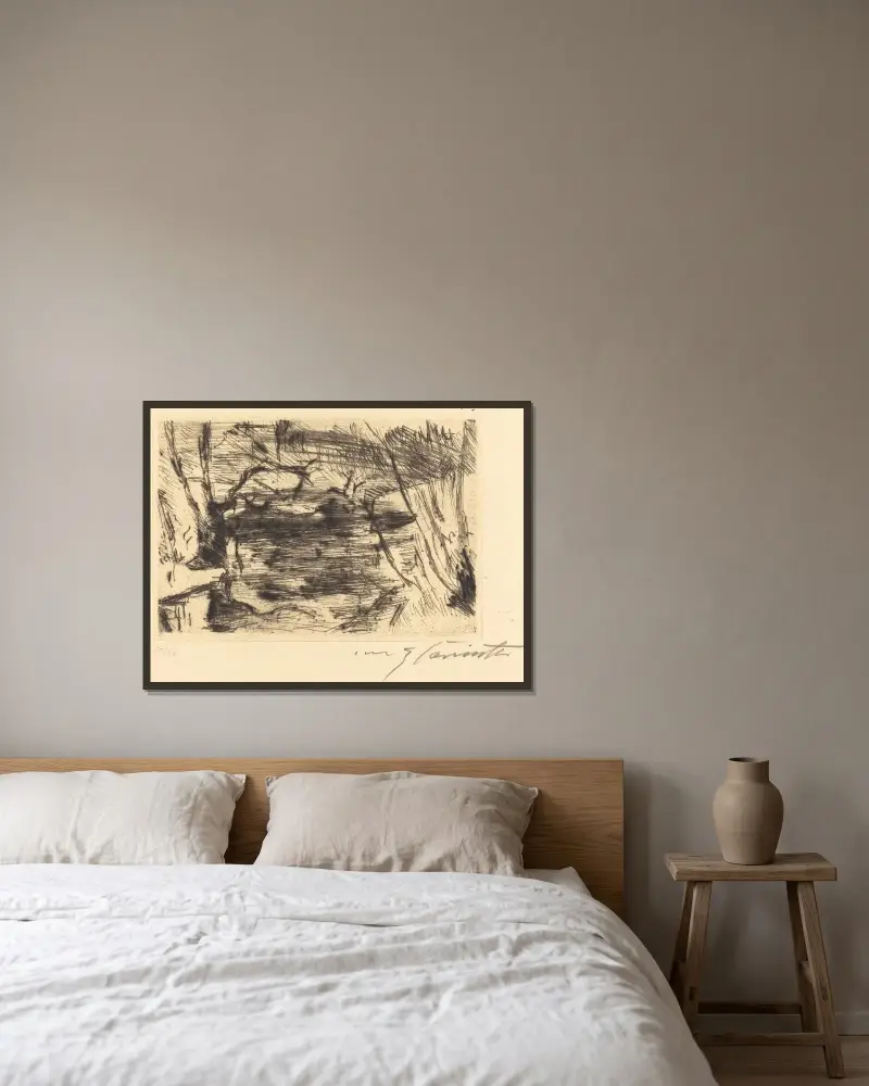 The New Lake (Der Neue See) von Lovis Corinth gerahmt an einer Wand