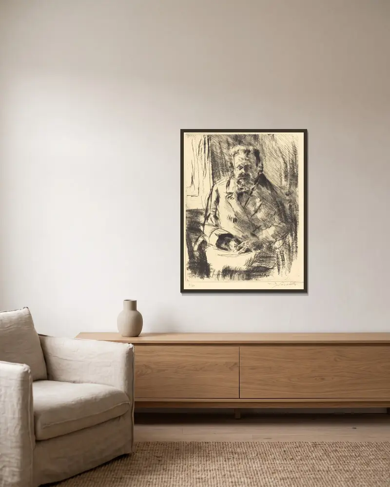 The Poet (Der Dichter) von Lovis Corinth gerahmt an einer Wand