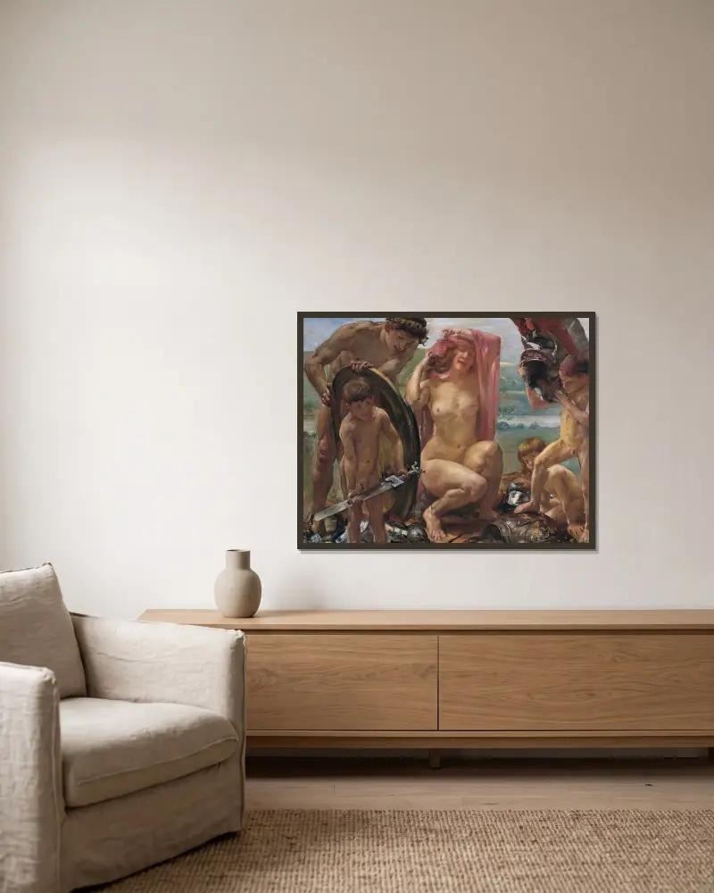 Die Waffen des Mars, 1910 von Lovis Corinth gerahmt an einer Wand