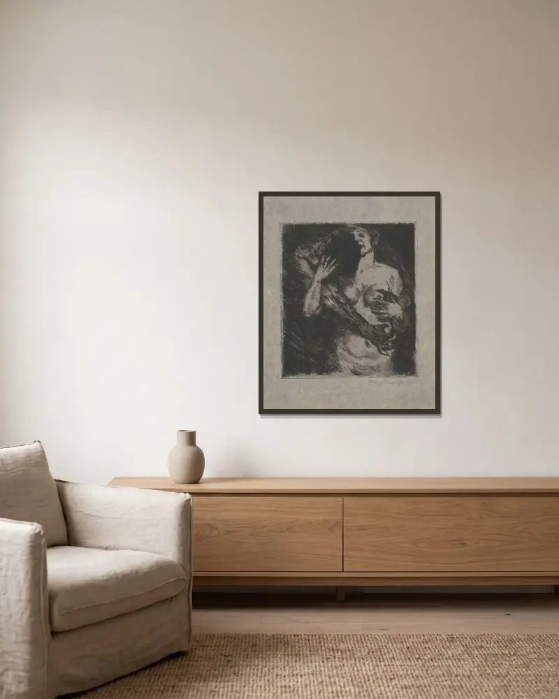 Umarmung von Lovis Corinth gerahmt an einer Wand