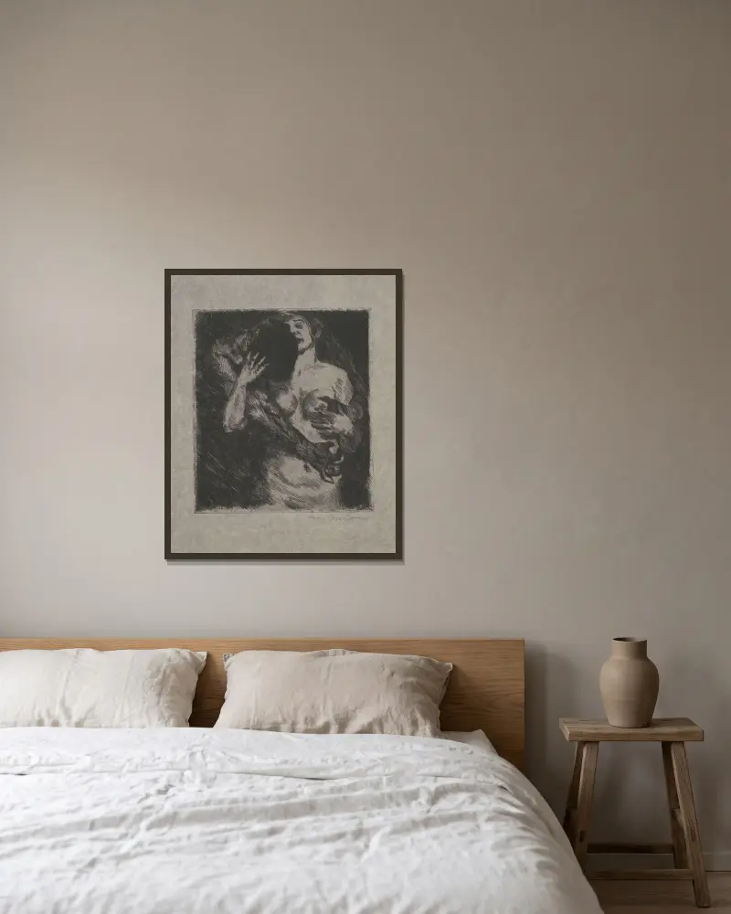 Umarmung von Lovis Corinth gerahmt an einer Wand