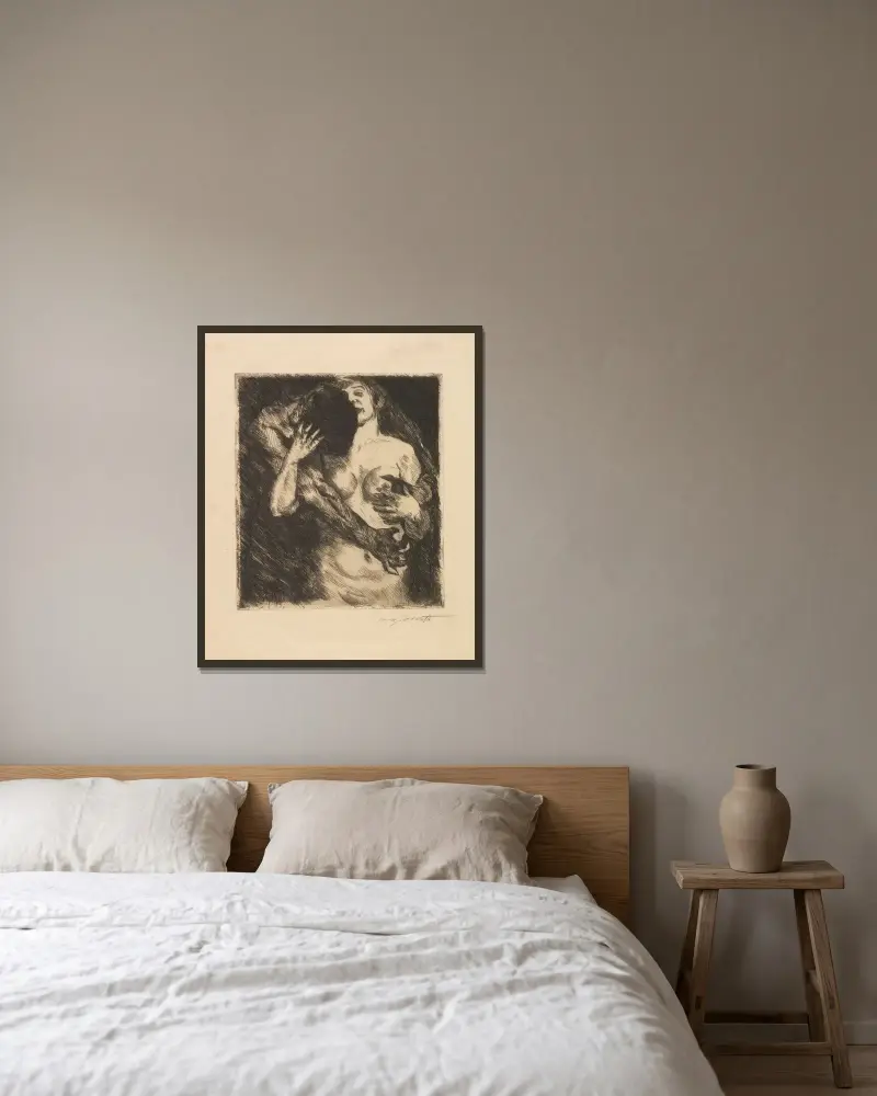 Umarmung von Lovis Corinth gerahmt an einer Wand