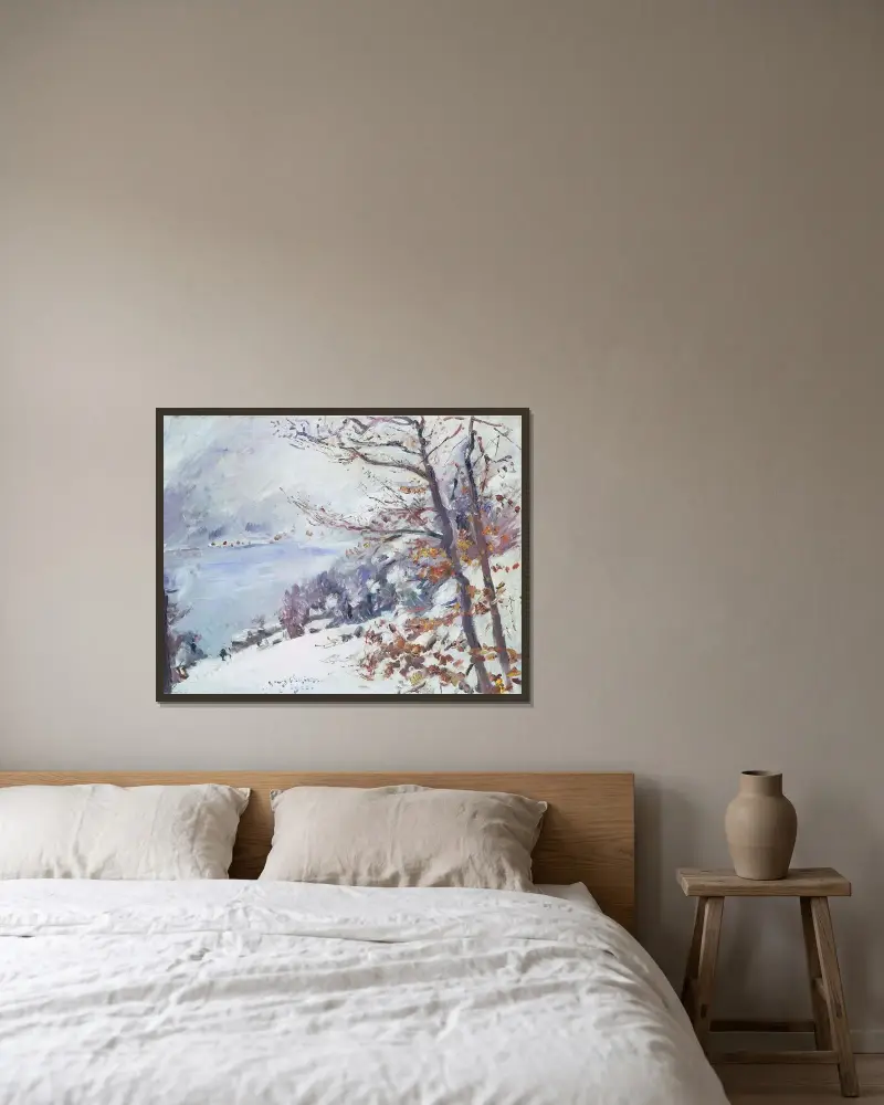Walchensee in Winter von Lovis Corinth gerahmt an einer Wand